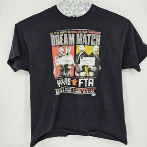 AEW Young Bucks Shirt Mens 2XL FTR World Tag Team Wrestling‎ Tee Black